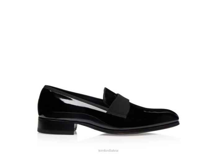 TOM FORD vīriešiem melns lakādas edgar vakara čības HTNR616