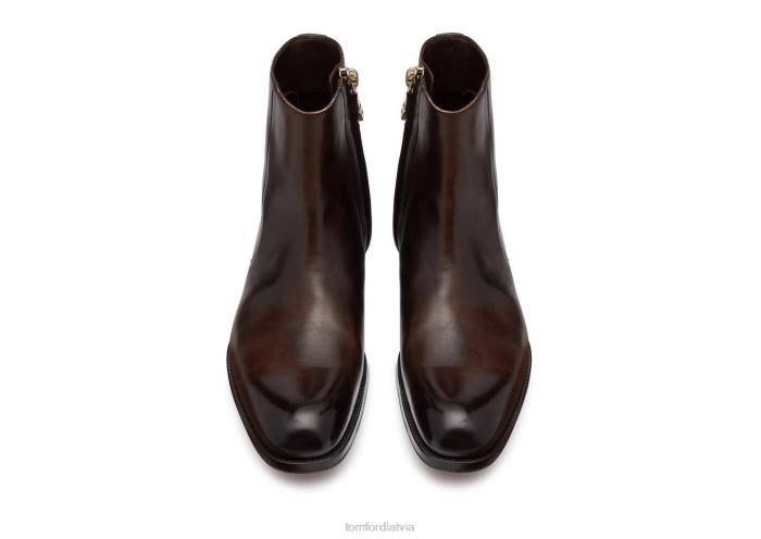 TOM FORD vīriešiem bruno pieslīpētas ādas edgar zābaki ar rāvējslēdzēju HTNR586