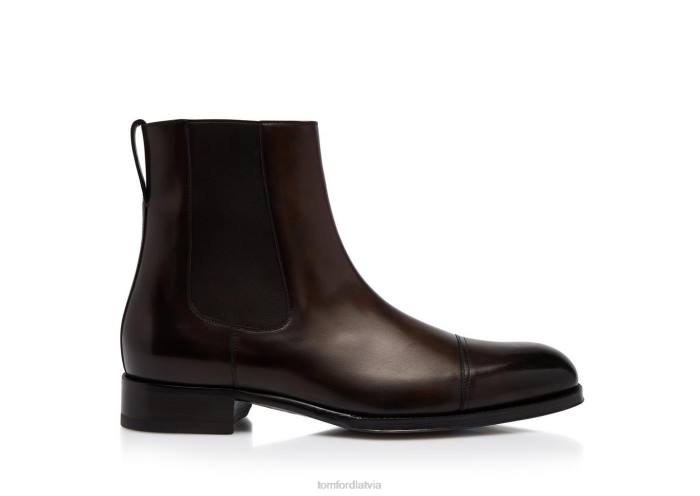 TOM FORD vīriešiem melnkoks pieslīpēta āda edgar chelsea boot HTNR595