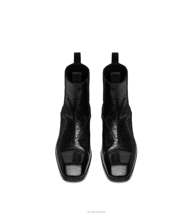 TOM FORD vīriešiem melns apdrukāts kroka bailey chelsea zābaks HTNR582