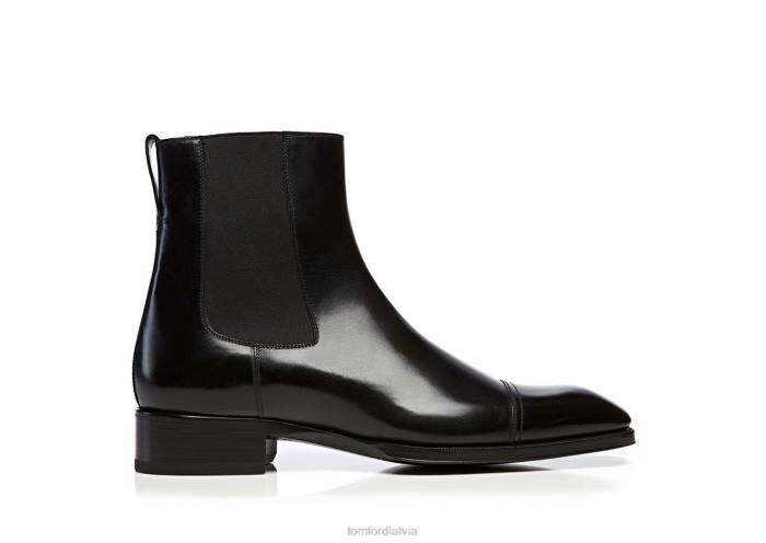 TOM FORD vīriešiem melns pieslīpētas ādas gianni puszābaki HTNR597