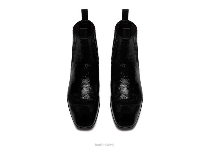TOM FORD vīriešiem melns sprakšķis patents Bailey Chelsea boot HTNR598