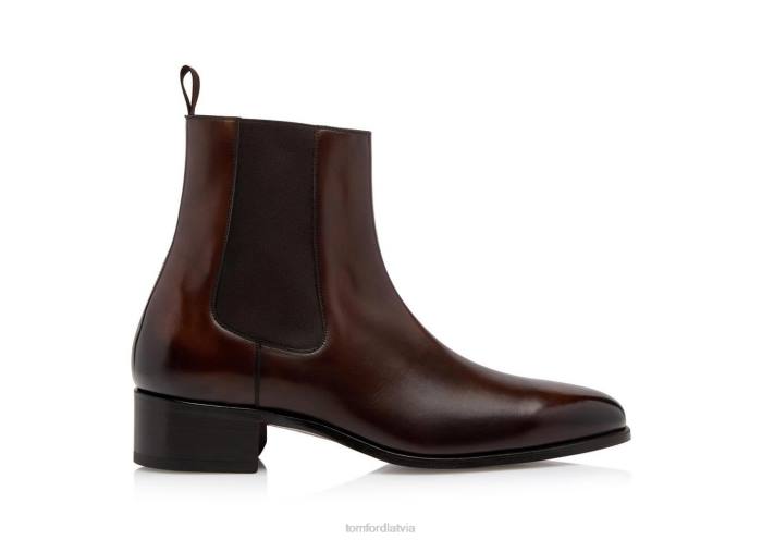 TOM FORD vīriešiem tumšs cigārs pieslīpētas ādas alec chelsea boot HTNR588