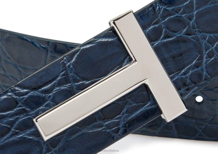 TOM FORD vīriešiem tumša flote krokodila t ikonu josta HTNR764