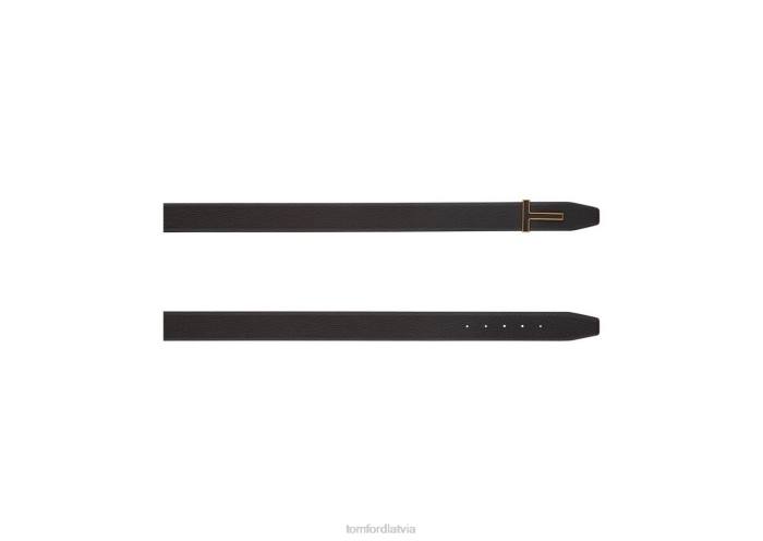 TOM FORD vīriešiem tumši brūns graudu ādas ieliktnis sprādze t josta HTNR777