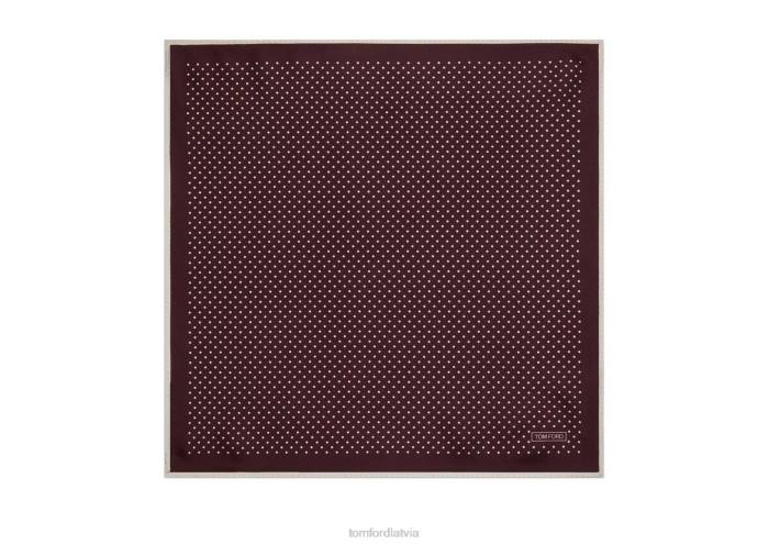 TOM FORD vīriešiem bordo punktveida kabatas kvadrāts HTNR952