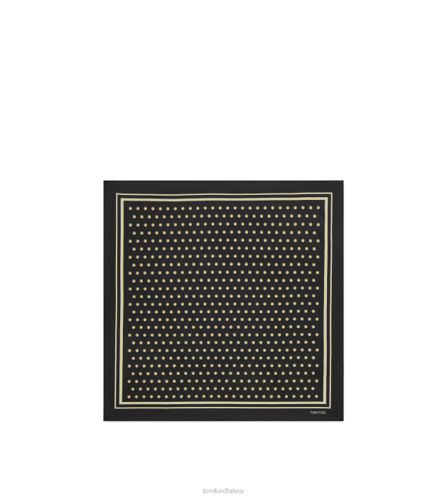 TOM FORD vīriešiem melns punktveida kvadrātveida dizaina kabatas kvadrāts HTNR945