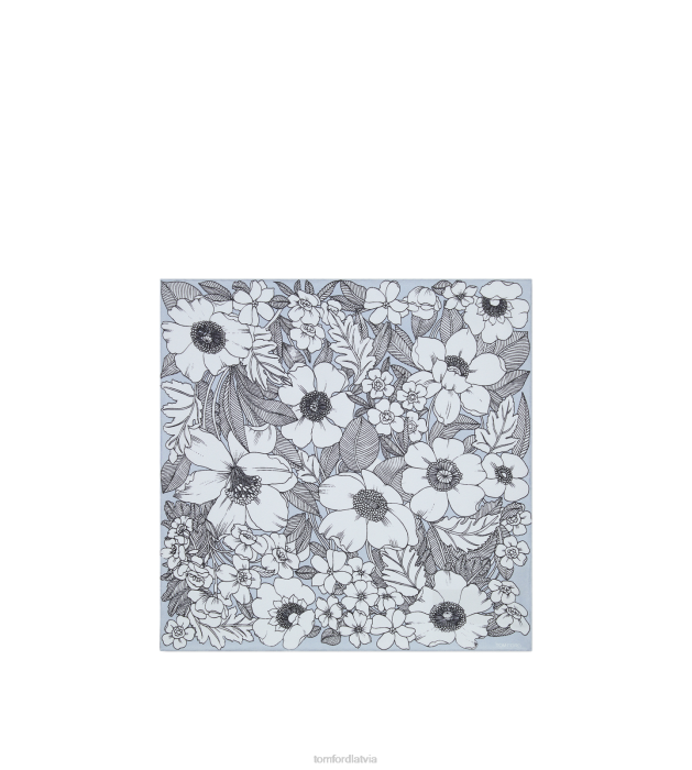 TOM FORD vīriešiem putekļaini zils ziedu kabatas kvadrāts HTNR937