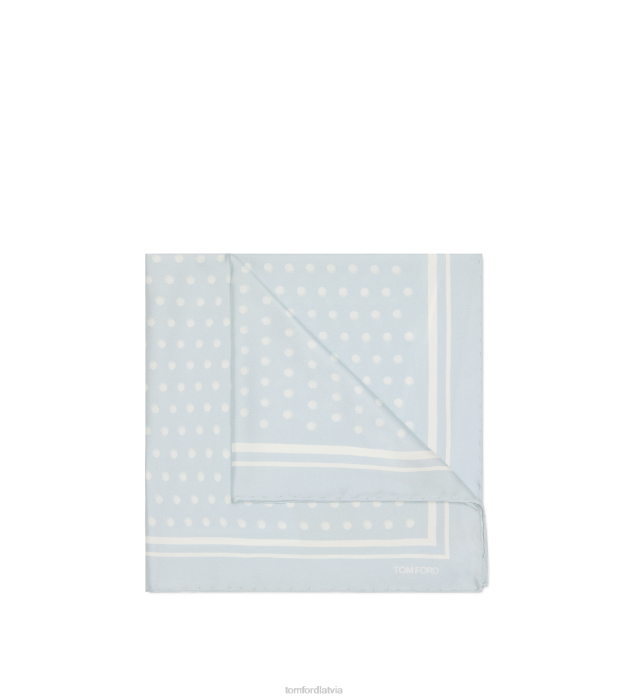 TOM FORD vīriešiem sudraba zils punktveida kvadrātveida dizaina kabatas kvadrāts HTNR948