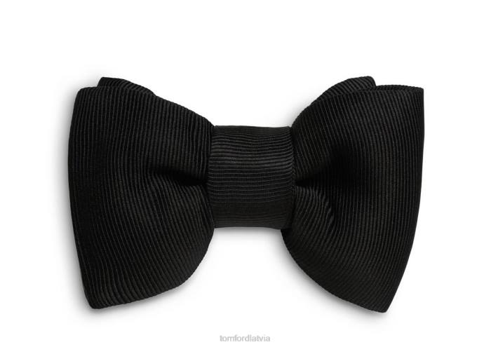 TOM FORD vīriešiem melns grosgrain classic iepriekš sasiets vakara tauriņš HTNR863