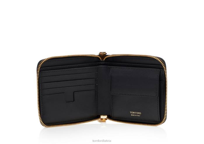 TOM FORD vīriešiem melns aligatora ķēdes maks HTNR855