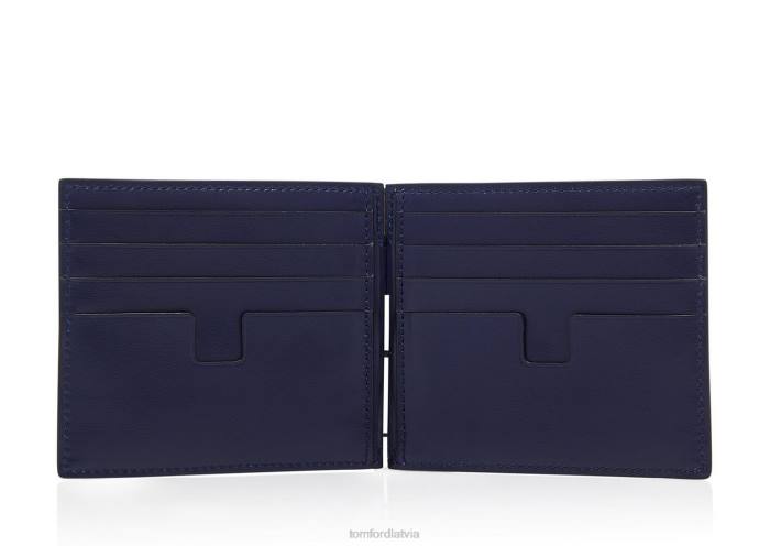 TOM FORD vīriešiem tinte glancēts apdrukāts kroka naudas saspraudes maks HTNR839