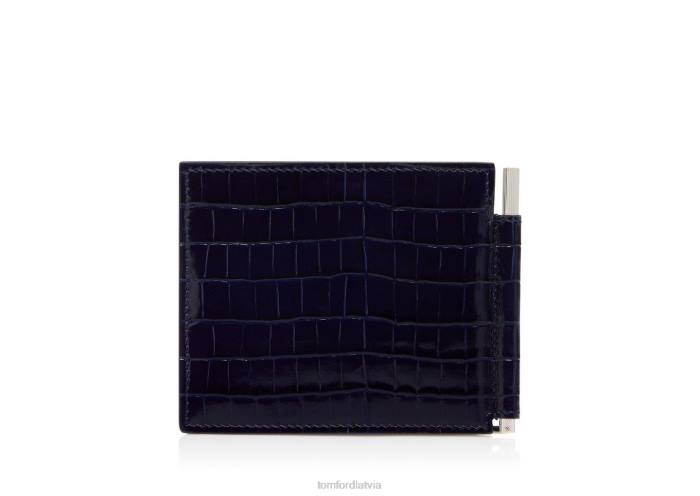 TOM FORD vīriešiem tinte glancēts apdrukāts kroka naudas saspraudes maks HTNR839