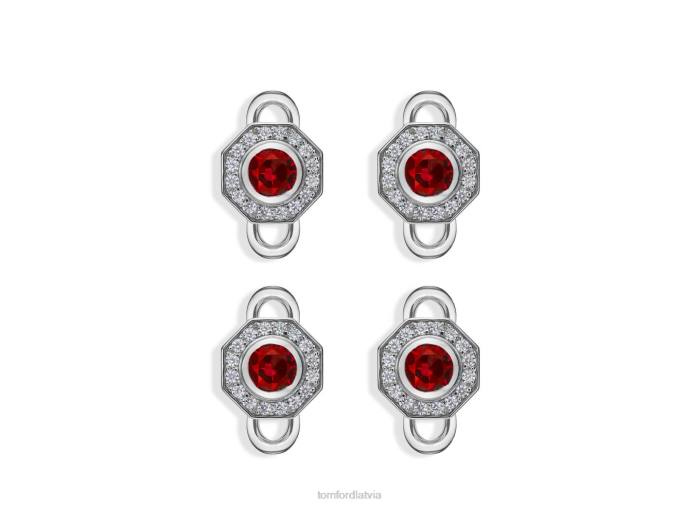 TOM FORD vīriešiem dimants + rubīns astoņstūra dimanta kniedes HTNR974