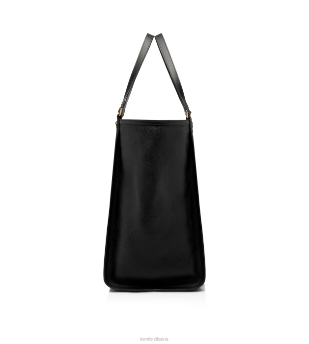 TOM FORD vīriešiem melns gludas ādas milzu tote HTNR1044