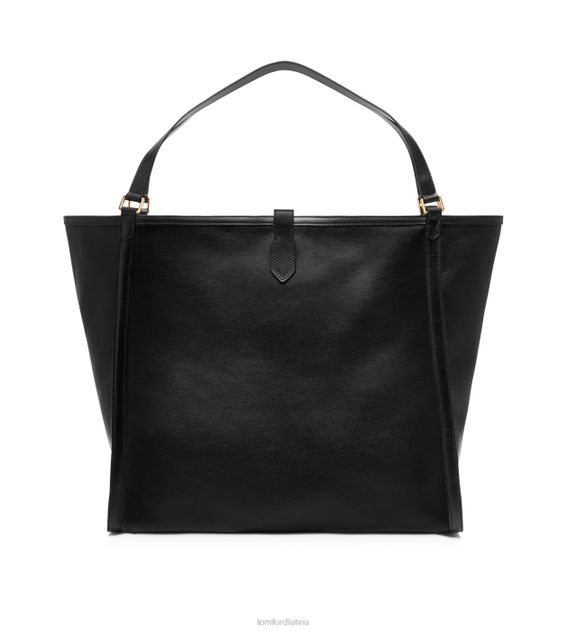 TOM FORD vīriešiem melns gludas ādas milzu tote HTNR1044