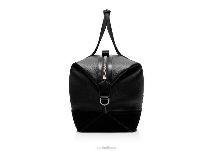 TOM FORD vīriešiem melns graudu ādas mīksts holdall HTNR1041