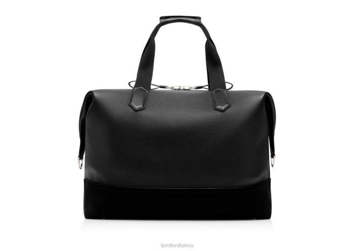 TOM FORD vīriešiem melns graudu ādas mīksts holdall HTNR1041
