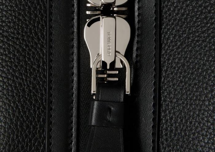 TOM FORD vīriešiem melns graudu ādas mīksts holdall HTNR1041