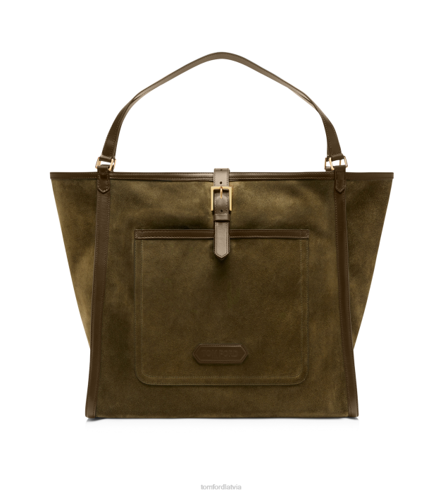 TOM FORD vīriešiem zaļš zamšādas milzu tote HTNR1043