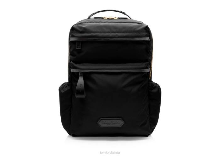 TOM FORD vīriešiem melns pārstrādāta neilona mugursoma HTNR997