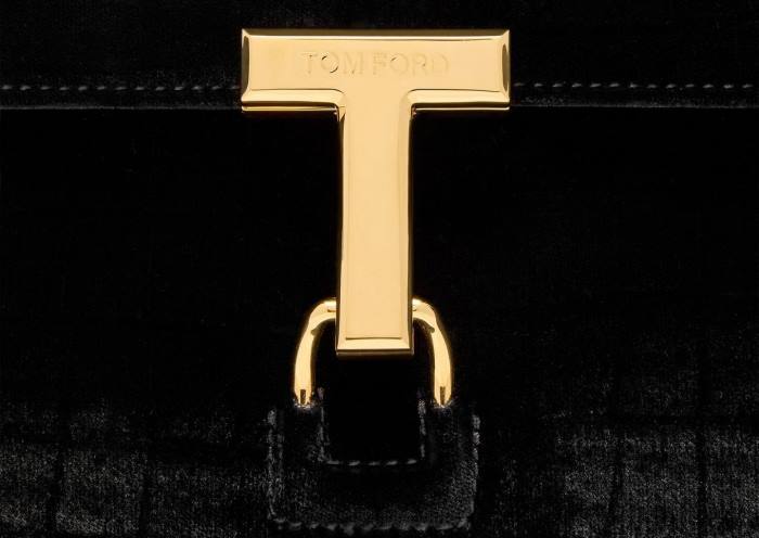 TOM FORD vīriešiem melns apzīmogots Croc velvet t pin portfolio HTNR1030