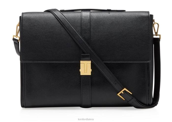TOM FORD vīriešiem melns graudu ādas 001 portfelis HTNR1011