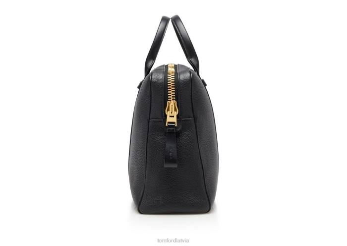 TOM FORD vīriešiem melns graudu ādas buckley portfelis HTNR1012